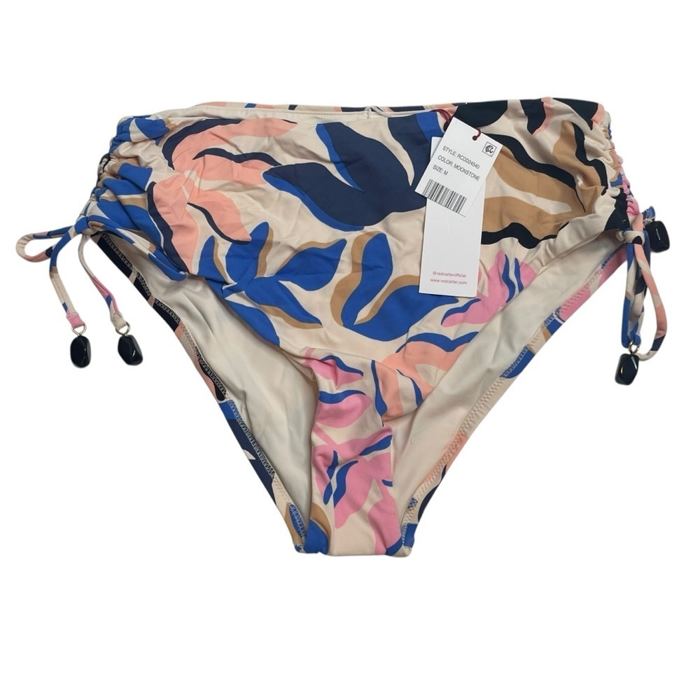 Red Carter Moonstone Beaded High Waist Bikini Bottoms Medium / 8 New